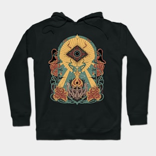 Spectral Symphony: Black Magic Artistry Hoodie